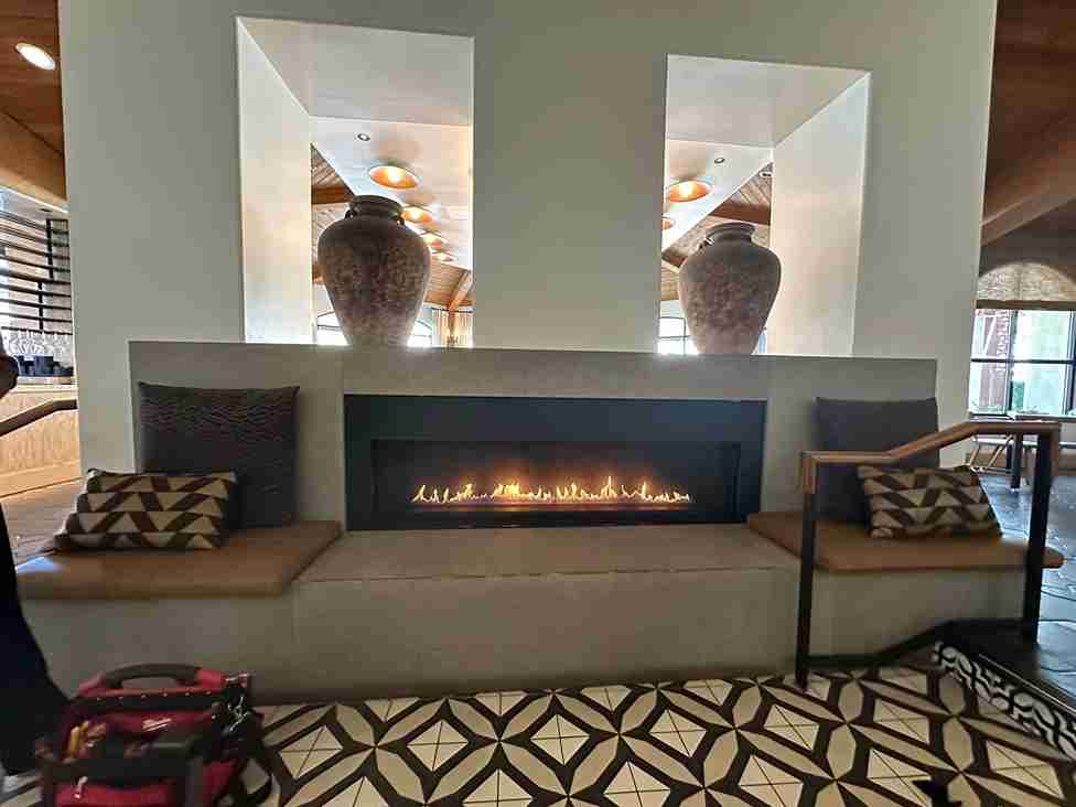 Modern fireplace interior